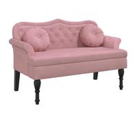 BEST-HOME Banc banquette bout de lit - avec coussins rose 120,5x65x75 cm velours,1parcel2752
