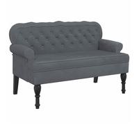 BEST-HOME Banc banquette bout de lit - avec dossier gris foncé 119,5x64,5x75 cm velours,1parcel4779