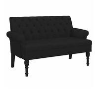 BEST-HOME Banc banquette bout de lit - avec dossier noir 120x62x75 5 cm tissu 1parcel3840