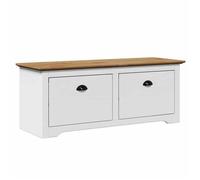 BEST-HOME Banc de couloir,banc d'entrée, banc à chaussures, BODO blanc et marron 114x40x45 cm,1parcel1623