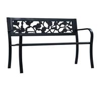 BEST-HOME Banc de jardin - banc d'extérieur pour Cour Terrasse, 125 cm Noir Acier nvq6261