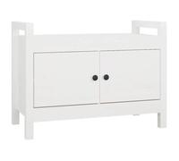BEST-HOME Banc d'entrée, banc à chaussures, Blanc 80x40x60 cm Bois de pin massif,1parcel4068
