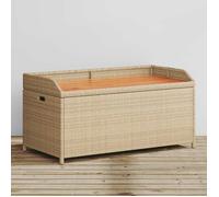 BEST-HOME Banc pour Cour Terrasse,Coffre de rangement mélange beige résine tressée et bois d'acacia nvq6876