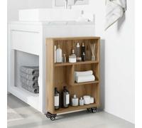 BEST-HOME Bibliothèque pour livre/DVD - armoire à livres - Chariot de rangement étroit chêne artisanal - Bois d'ingénierie