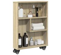 BEST-HOME Bibliothèque pour livre/DVD - armoire à livres - Chariot de rangement étroit chêne sonoma - Bois d'ingénierie kvci65357