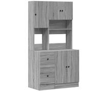 BEST-HOME Buffet de cuisine - Cabinet de Rangement Armoire de cuisine sonoma gris 95x50x180 cm bois d’ingénierie 3parcel5912