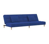 BEST-HOME Canapé Lit Convertible 2 Places - design flexible - à 2 places avec deux oreillers bleu tissu,1parcel7271