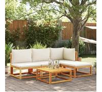 BEST HOME Canapé-Sofa moderne - Canapé de jardin sans accoudoirs avec coussins en bois d'acacia et rotin FR853275