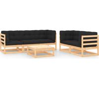 BEST HOME - Ensemble de salon de jardin "CLORIS III" de 6 pièces avec coussins, en bois massif de pin, design parfait, fabriqué en Allemagne