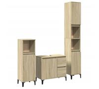 BEST-HOME Ensembles de meubles - UU - Ensemble de meubles de bain - 3 pcs - chêne sonoma HH15187