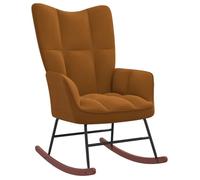 BEST-HOME Fauteuil à bascule-Chaise TV de salon - Contemporain - Marron Velours - Nj10n8