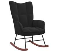 BEST-HOME Fauteuil à bascule-Chaise TV de salon - Contemporain - Noir Velours - j43811