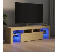 BEST-HOME|LED Meuble TV-MEUBLE HIFI avec lumières LED Chêne sonoma 140x36,5x40 cm -{1368}