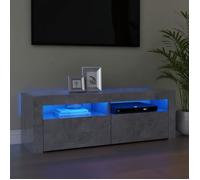 BEST-HOME|LED Meuble TV-MEUBLE HIFI avec lumières LED Gris béton 120x35x40 cm -{9476}