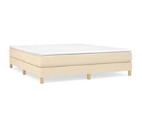 BEST-HOME Meuble de chambre - UU - Cadre de lit à ressorts crème 180x200 cm tissu HH13202