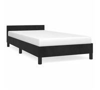 BEST-HOME Meuble de chambre - UU - Cadre de lit et tête de lit sans matelas - noir 90x190 cm velours HH14220