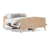 BEST-HOME Meuble de chambre - UU - Cadre de lit sans matelas - 120x190 cm bois de pin massif HH13673
