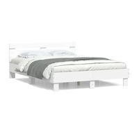 BEST-HOME Meuble de chambre - UU - Cadre de lit sans matelas - blanc 140x190 cm HH13566