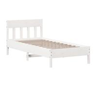 BEST-HOME Meuble de chambre - UU - Cadre de lit sans matelas - blanc 90x190 cm bois de pin massif HH14854