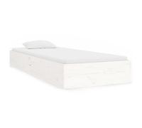 BEST-HOME Meuble de chambre - UU - Cadre de lit sans matelas - blanc bois massif 90x190 cm HH14644