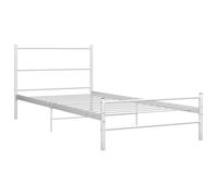 BEST-HOME Meuble de chambre - UU - Cadre de lit sans matelas - blanc métal 90x200 cm HH12834