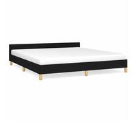 BEST-HOME Meuble de chambre - UU - Cadre de lit sans matelas - noir 180x200 cm tissu HH14193