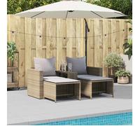 BEST HOME Meuble de jardin moderne - Salon de jardin 5 pcs avec coussins empilable beige polyrotin FR308789
