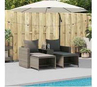 BEST HOME Meuble de jardin moderne - Salon de jardin 5 pcs avec coussins empilable gris polyrotin FR660361