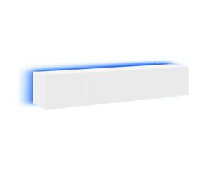 BEST-HOME Meuble de salon - UU - Meubles TV muraux avec lumières LED 2 pcs - blanc 80x35x31 cm HH17561
