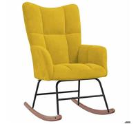 BEST-HOME Meuble de Siège - UU - Chaise à bascule - Jaune moutarde Velours HH1074