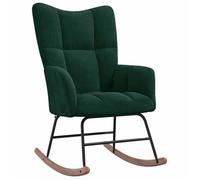 BEST-HOME Meuble de Siège - UU - Chaise à bascule - Vert foncé Velours HH1070