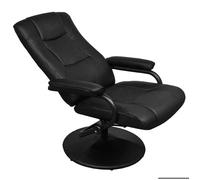 BEST-HOME Meuble de Siège - UU - Fauteuil TV avec repose-pied Noir Similicuir HH541