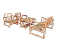 BEST-HOME Mobilier de jardin - UU - Salon de jardin 4 pcs - avec coussins Bambou HH9827