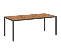 BEST-HOME Mobilier de jardin - UU - Table de jardin 190x90x75 cm Résine tressée et bois acacia Noir HH9377