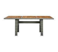 BEST-HOME Mobilier de jardin - UU - Table de jardin Gris clair Résine tressée et bois d'acacia HH9265