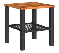BEST-HOME Mobilier de jardin - UU - Table de jardin noir 40x40x42 cm résine tressée et bois acacia HH9672