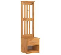 BEST-HOME Portemanteau d'entrée, meuble de rangement pour couloir SANDNES 45x40x159,5 cm bois massif pin,1parcel8734
