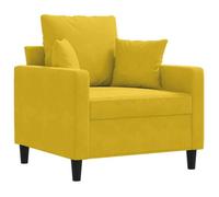 BEST-HOME SOFA-SALON - UU - Fauteuil SIMPLE - Jaune 60 cm Velours HH338
