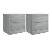 BEST""Lot de 2 Tables de chevet - Meuble de téléphone pour chambre - sonoma gris 40 x 30 x 40 cm bois ingénierie Nov341487
