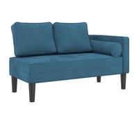 BEST""Méridienne chaise longue - Contemporain,chaise de canapé avec coussins bleu velours - L116.5 x P62 x H57.5 cm Nov6281