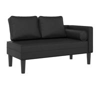 BEST""Méridienne chaise longue - Contemporain,chaise de canapé avec coussins noir similicuir - L116.5 x P62 x H57.5 cm Nov4