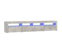 BEST""Meuble TV - Armoire de Télévision - console de jeu - éclairage LED inclus - Gris béton 210 x 35 x 40 cm Nov123980