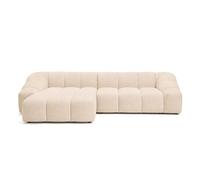 Best Mobilier Ava Canapé d'angle gauche 4 places velours texturé Beige