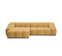 Best Mobilier Ava Canapé d'angle gauche 4 places velours texturé Jaune