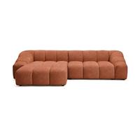 Best Mobilier Ava Canapé d'angle gauche 4 places velours texturé Terracotta