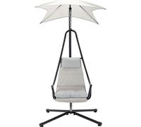 Best Mobilier Cozumel - fauteuil suspendu avec pare-soleil - en tissu , Noir / Beige