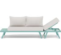 Best Mobilier Isadora - salon de jardin 3 places - modulable - vert avec coussins beiges , Vert / Beige