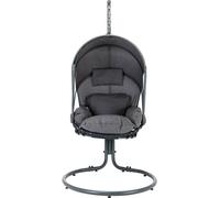 Best Mobilier Namu - fauteuil suspendu avec pare-soleil - en tissu , Noir / Gris