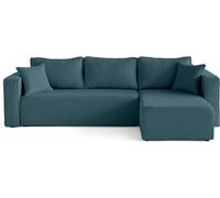 Best Mobilier Topaze - canapé d'angle déhoussable réversible 4 places en tissu , Bleu