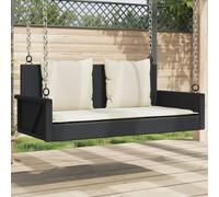 Best Möbel Banc à bascule avec coussins Noir 119 x 56 x 48 cm Poly rotin - Bancs de jardin CL2026504 1parcel